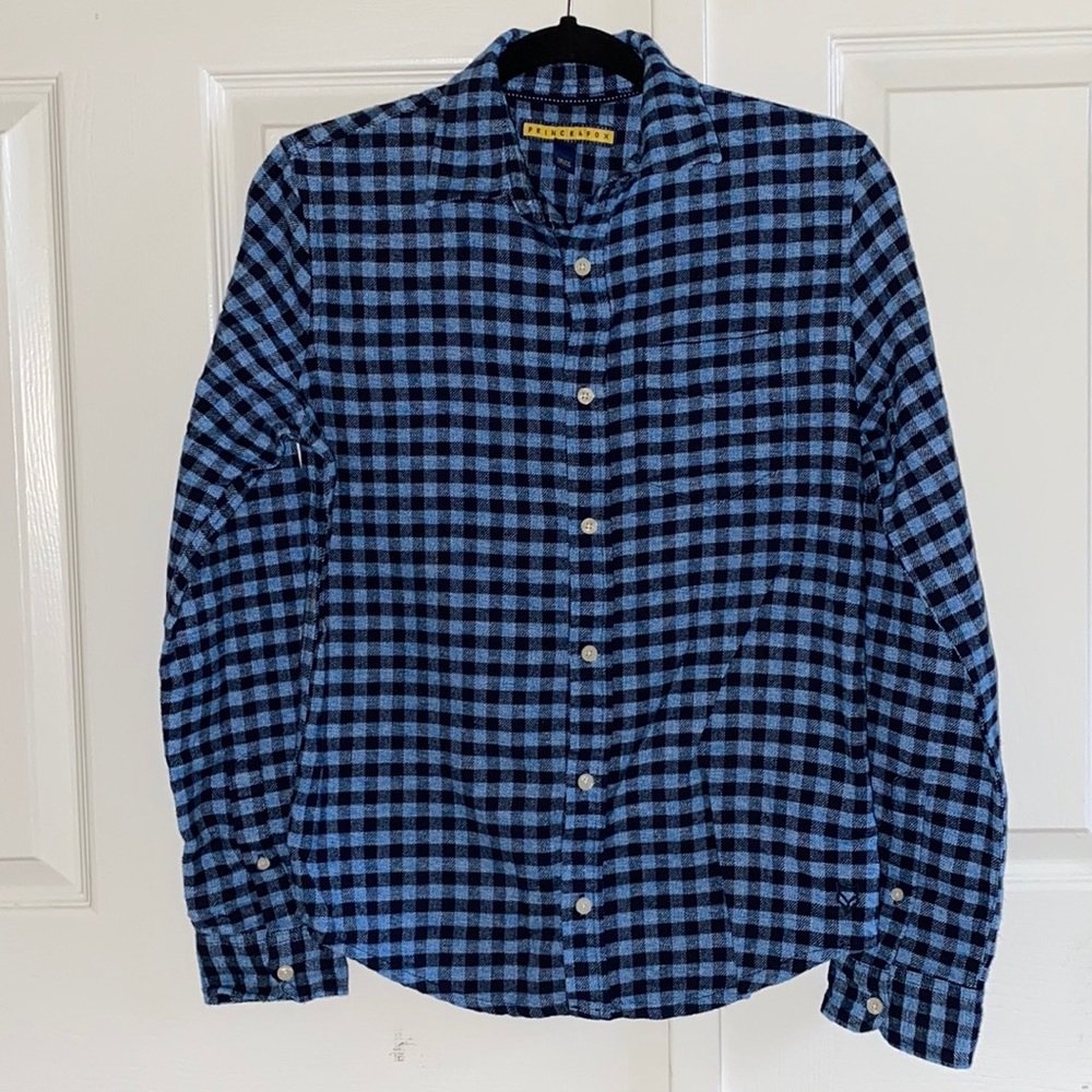 NWOT UO Blue and Black Oversized Checkered Button Down Shirt